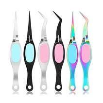 6피스 크래프트핀셋 크로싱 록 커브 핀셋 스테인리스 스틸 소프트그립 정밀핀셋 리버스 그립 파인 칩 DIY크래프트쥬얼리비즈전자랩워크용