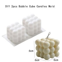 비 스틱 버블 큐브 양초 실리콘 몰드 아로마 테라피 석고 DIY 수제 비누 용품, 2pcs Big Cube