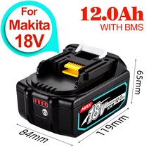 마끼다배터리 호환용 BL1860 충전식 18 V 6000mAh 리튬 이온 배터리 Makita v LXT 400, 03 MT-12.0AhX1_01 18 볼트