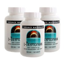 소스내츄럴스 L-트립토판 코엔자임 B-6 포함 500mg 타블렛, 120정, 3개
