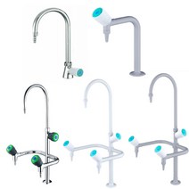 [내화학인증] 실험실수전 3구수전 실험대 싱크대 화학수전 내부식수전 내화학성능인증(5종모음) WJH0233C-1 수도꼭지, 3구 수전(흰색)WJH1311-1