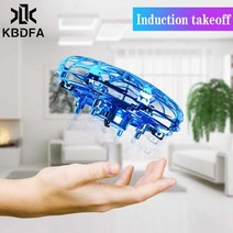드론 무선 kbdfa 미니 헬리콥터 ufo rc drone 적외선 손 감지 항공기 전자 모델 quadcopter flayaball small drohne kids toys, ufo 컬러풀 블루