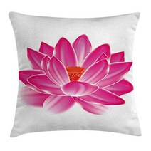 Ambesonne Lotus Throw Pillow Cushion Cover by Vibrant Lotus Flower Pattern Spa Zen Yoga Asian Balan, 1