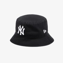 [백화점매장 정품출고] 뉴에라 버킷햇 벙거지 모자 MLB 워시드 뉴욕 양키스 버킷 햇 블랙