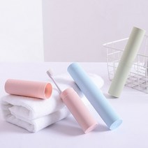 PKFARM 심플 파스텔 휴대용 칫솔통 케이스, 1개, (그린)