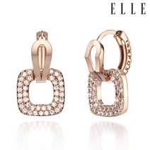 엘르주얼리 14K 스퀘어 큐빅 원터치 귀걸이 (gold pin) ELGPEE196