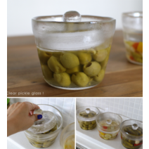 제이미롭스 Jamie lops 누름돌 피클용기 (묵직한 뚜껑으로 꾹~ 눌러주는 절임용기 피클글라스), 1개