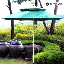 착한테이블 원목 팔각 야외테이블 의자 4개 세트 파라솔 별매, 05. 파라솔 그린
