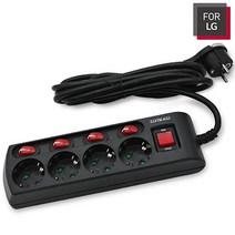 For LG LGA-MT450 개별 절전 4구 멀티 콘센트 5M 일체형 과부하차단 동시개폐형 접지 전선 절전스위치 멀티탭 안전장치 어댑터 아답터 케이블 연장선 실내 실외용, LGA-MT450 멀티탭 4구 5M