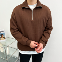 이브컴퍼니 남녀공용 데일리 골지 반집업 니트 7컬러 빅사이즈 M-XL (2973-1)