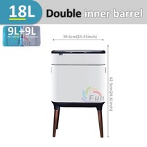 자동 센서 휴지통 화장실 스마트 원터치 쓰레기통 주방용 스테인리스 스틸 사족 럭셔리, 2.9L-9L-White