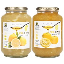 씨밀레 봉밀 유자차2kg + 레몬차2kg 과일차 액상차, 쿠팡 본상품선택