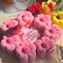 예쁜 주얼리 미니 보석함 휴대용 여행용 장식품 케이스 꽃 디자인, 해바라기