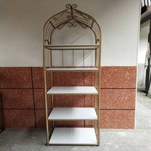 엔틱장식장 술장 그릇장 철제 코너 수납장 콘솔 오픈형 카페 인테리어, 5단 60*35*170 칸막이 대리석무늬