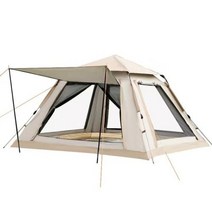 터널형 텐트 완전 자동 빠른 열기 야외 해변 캠핑 방풍 방수 자외선 차단 다인용, Beige3-4 people