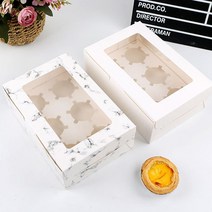 투명창 머핀 상자 컵케이크 타르트 (10P), T-대리석 6구