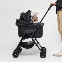콤펫 미리미리 카시트 이동가방 겸용 강아지 유모차, 퓨어블랙