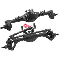알루미늄 CNC 가공 통합 전면 및 후면 포털 액슬 1/10 RC 크롤러 자동차 Axial SCX10 II 90046 RGT 86100 업그레이드 부품, 3.BK Front Rear Axle