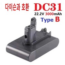 다이슨 청소기 액세서리에 적합 DC31 진공 리튬 배터리(B형) DC31/34/35/44/45 및 기타 모델과 호환 가능 22.2V 3000mAh 리튬 이온 충전지(B형만 해당), DC31-3000mAh, 1개