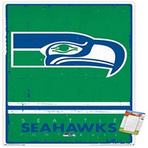 Trends International Poster Clip NFL Seattle Seahawks - Retro Logo 22.375” x 34” Poster Clip Bund, 1