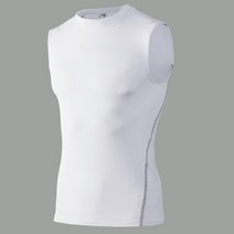 Psvteide 남성용 스포츠 티셔츠 crossfit gym tops 민 저지 압축 피트니스 탱크 탑 트레이닝 active jersey running top, [02] Asian M, [07] WHITE