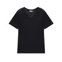 [헤지스] HAZZYS 여성 블랙 퍼피자수 면 반팔티셔츠
