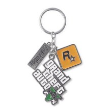 뜨거운 게임 GTA V KeyChains Grand Theft Auto 5 Keyring Mens 자동차 장식 키 홀더 숙녀 가방 멀티 펜던, 한개옵션1, 01 1