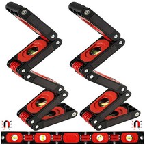 SuSuMu 2023 슬라이드 스톱 눈금자 30.5cm(12인치) 금속 인치/임페리얼 및 미터(Mm/Cm) 각도 스트레이트 엣지 스틸 T 스퀘어 벤치마크 정밀 목공 측정 도구, Black-abs Level Set