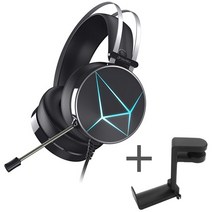 다얼유 EH722 7.1채널 게이밍 USB 유선헤드셋 + 헤드셋거치대, 블랙