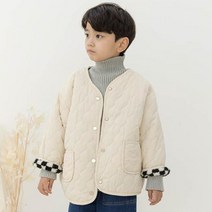 바브키즈 양면체크누빔점퍼