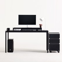 다가구 페르마타 멀티탭 타입 1200 x 800 컴퓨터책상, 블랙+블랙(상판):블랙(프레임)