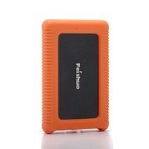 FEISHUO 휴대용 외장 하드 드라이브 USB3.0 SATA HDD 스토리지 실리콘 케이스 낙하 방지 충격 방수 500G 블랙, Black