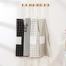 1+1 쿠미 얇은 린넨 여름 앞치마 원피스형, 그레이 1+1