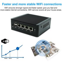미니PC 팬리스 M11-N4000L4 인텔 셀러론 N4000 Pfense 미니 PC 방화벽 네트워크 서버 보안 VPN 라우터, [04] EU, [01] 8GB 128GB