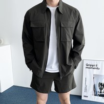 데일트 남자 나일론 투포켓 오버핏 바람막이 셔츠 자켓