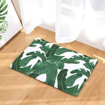 야자매트 엘리베이터보양 체크철판 식생매트 hongbo 현관 매트 팜 리프 플란넬 주방 욕실 미끄럼 방지 러그 홈 입구 바닥 카펫 도어 매트 장식, 4, 50x80cm
