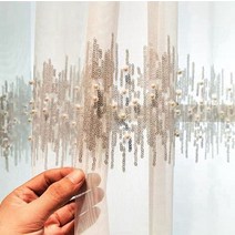 거실 인테리어 암막 쉬폰 커텐 럭셔리 고귀한 얇은 명주 그물 유럽 스팽글 구슬 자수