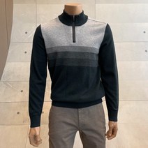 인디안 울 100 컬러 그라데이션 패턴의 하프넥 반짚업 니트 MITBHXW9311