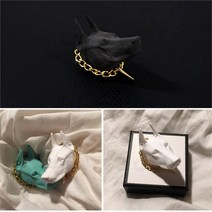 재규어방향제 랜드로버방향제 석고, 불독_블랙무광 라지