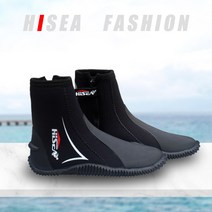 아쿠아 부츠 수상스포츠 슈즈 미끄럼방지 두꺼운 밑창 하이탑 윈드서핑 스킨스쿠버, 40, O142블랙