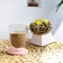 아이스 믹스커피잔 이중유리 더블월컵 350ml 결로없는