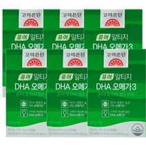고려은단 유재석 퓨어 알티지 DHA 오메가3 식물성캡슐 rtg 60캡슐, 6박스