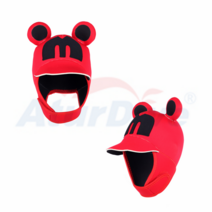 다이빙후드 스쿠버 모자 캐릭터 프리 남성과 여성 썬 겨울 링 두꺼운 헤어 밴드, 빨간바탕에검정M[미키마우스]