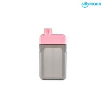 실리만 납작물병 300ml WPK4234 슬림물병 분리세척 간식통, 핑크