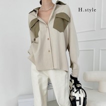 H스타일 (SH)야미배색셔츠/22FW/패션상의