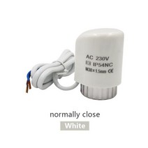 엑츄에이터 230V NO NC 전기 열 액추에이터 밸브 헤드 온도 조절기 매니 폴드 언더 플로어 난방 라디에이터 정상 열림 닫힘, white normally close