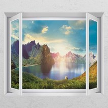백두산천지풍경02_창문그림액자, D타입엘레강스실버