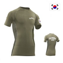 아미캠프 쿨론 로카 래쉬가드 카키 반팔 스포츠 기능성 티