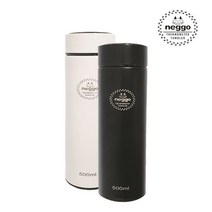 쭈비plamtree★NEGGO 스마트 온도 텀블러 500ml 온도텀블러 온도표시텀블러 기능성보온병 휴대용텀블러 보냉병+Jjubiii, ♥Win블랙