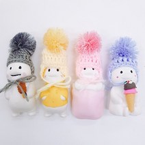 캔들바다 석고 데코 - 뜨개털방울 끈달린모자 ( 색상 ) 데코파츠, [ 연노랑 ]